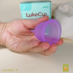 Lukecup coppetta mestruale dopo i 30 anni o dopo un parto. Delicata e capiente.Non peggiora emorroidi.