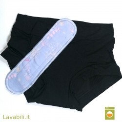 slip mestruale a culotte con tasche per  inserti. Taglie bimbe e taglie forti